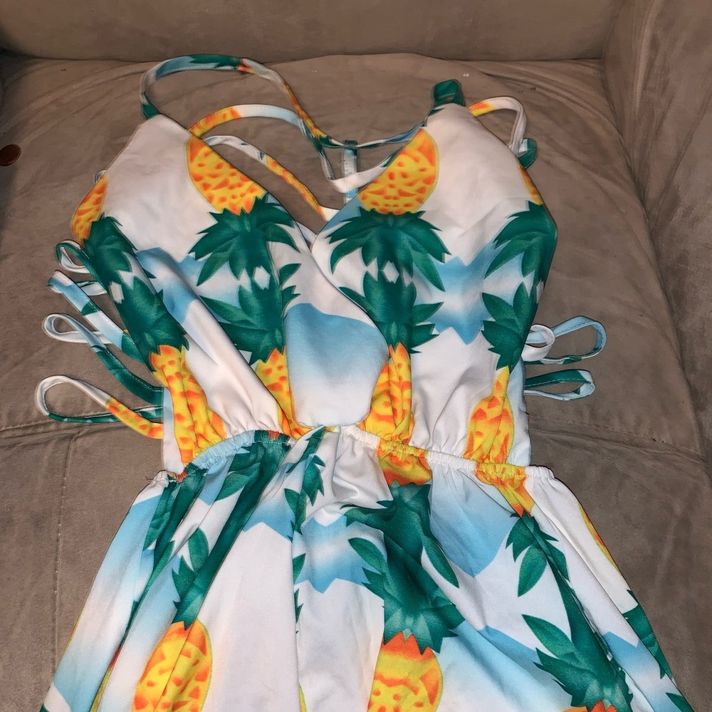 Pineapple Romper with open back
